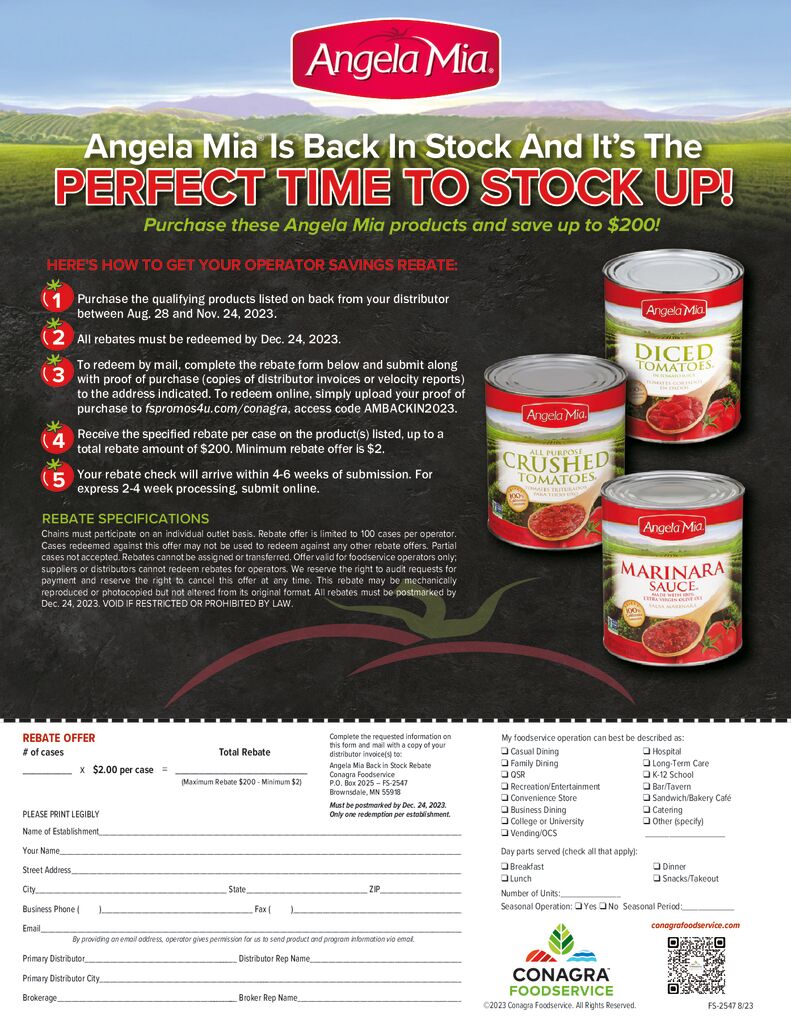 thumbnail of Angela Mia Back in Stock Rebate 8-24-23 to 11-24-23