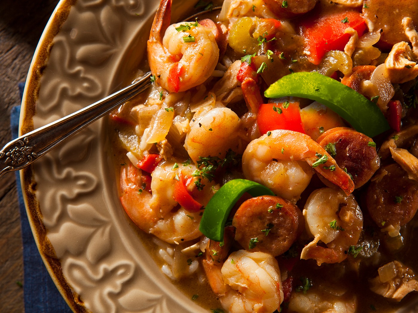 Shrimp And Sausage Cajun Gumbo Over Rice Recipe - Foods Galore Inc. - Mid-Atlantic, US